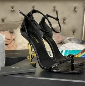 Ysl saint laurent oypum sandals (black and gold)